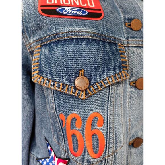 Alice + Olivia X BRONCO JEFF DENIM JACKET M - Picture 11 of 14